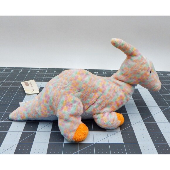 TY Pluffies Clomps Dinosaur Tylux Pastel Spots 10 Inch Plush Stuffed Animal - Picture 4 of 13